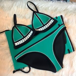 NEVER WORN Triangl green bikini
